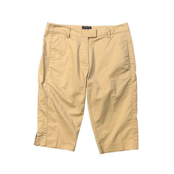 Adidas Shorts Womens 4 Scone Cotton Blend Stretch Bermuda Slash Pockets Chino - Picture 1 of 12